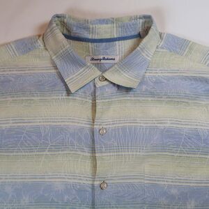 Tommy Bahama Shirt Mens XL Short Sleeve Button Down Cotton Palm Print